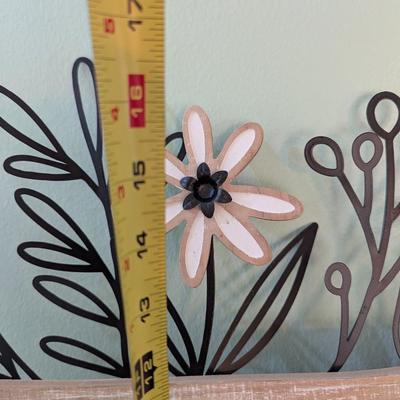 Metal/Wood Floral Wall Art (SB)