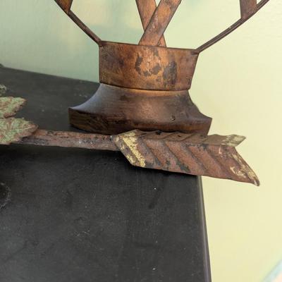 Metal/Wood Floral Wall Art (SB)