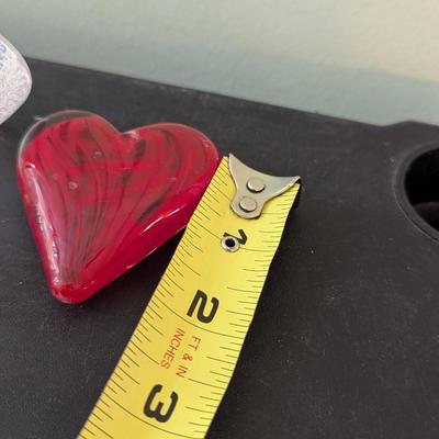 Mats Jonasson Sweden Crystal Sculpture & Glass Heart (HW)