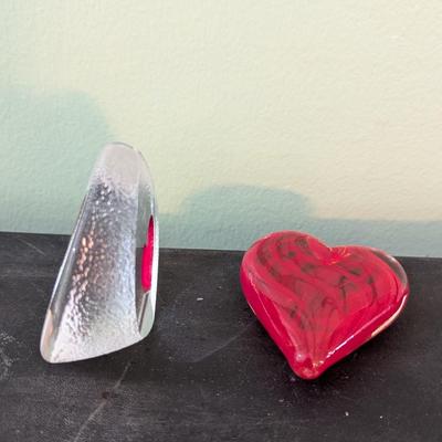 Mats Jonasson Sweden Crystal Sculpture & Glass Heart (HW)