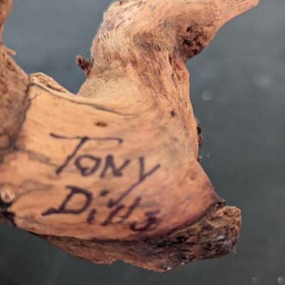 Signed Tony Dill Asheville NC Wood Carved Male Blue Bird (HW)