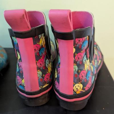 Skechers Bobs Rain Boots & Turquoise Bird Print Woman Sloggers Waterproof Size 6 (PB)
