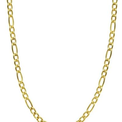 Real Solid 1/20 14K Yellow Gold Figaro Link Chain Necklace 20 Inch 3mm