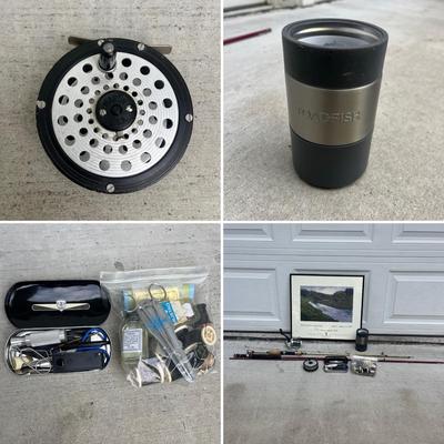 Fishing Rods & Reels, Framed Print & Fly Tying Gear (G-MG)
