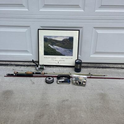 Fishing Rods & Reels, Framed Print & Fly Tying Gear (G-MG)