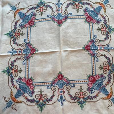 Vintage hand-stitched table covering