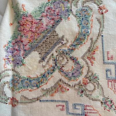 Vintage hand-stitched table covering