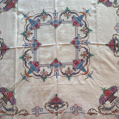 Vintage hand-stitched table covering