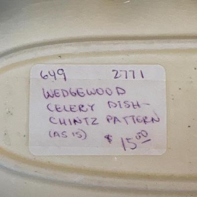 Wedgewood China celery dish, vase, miniature Limoges plate, compact & frog