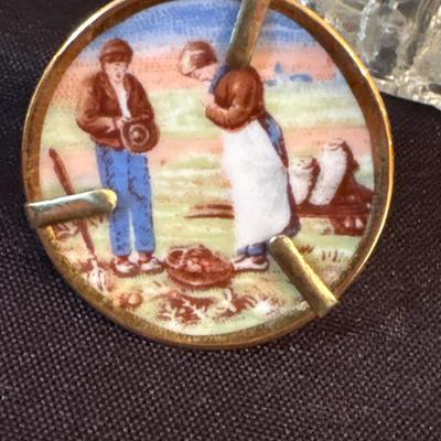 Wedgewood China celery dish, vase, miniature Limoges plate, compact & frog