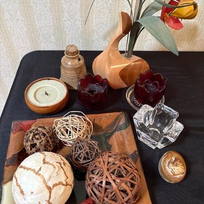 Wood Wildflowers, Orrefors candle holder, decor
