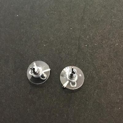 Silver tone bow stud earrings