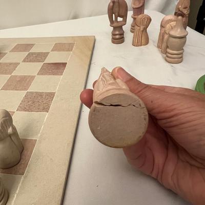 African Carved Stone Chess Set (DR-RG)