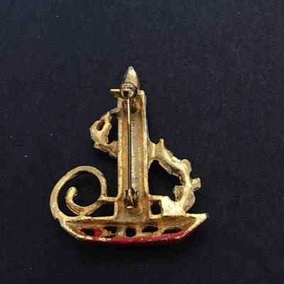 Christmas candlestick brooch