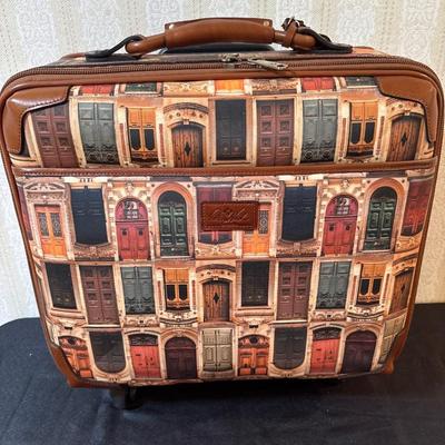 Patricia Nash Velino Trolley Doors of Italy suitcase w/leather handles