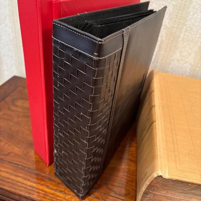 1959 dictionary, binders, bag