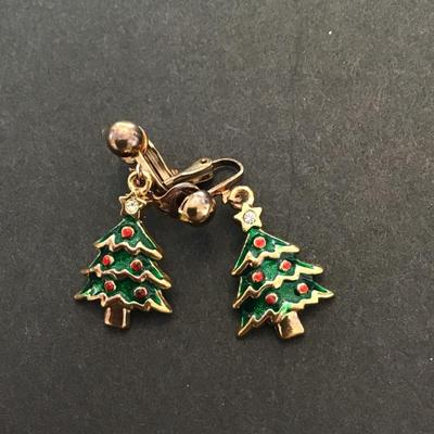 Vintage Christmas tree earrings