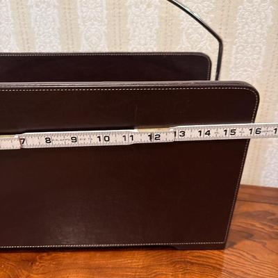 Leather magazine rack