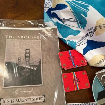 Bag, trivet, playing cards, matches, timers