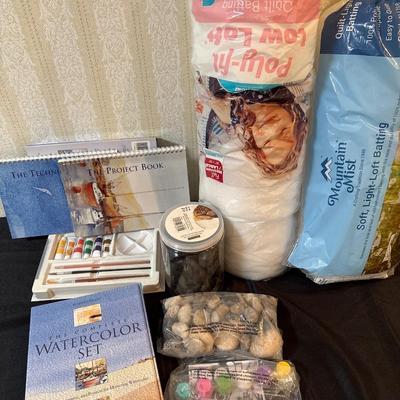 Wartercolor set, stones & quilt batt