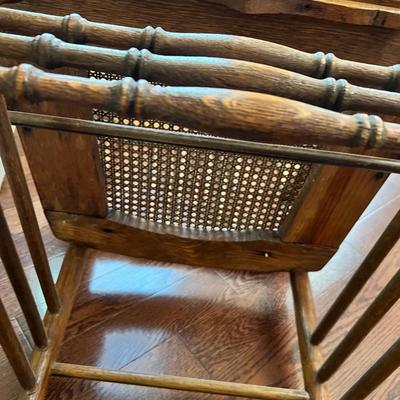 Pressed Back & Rattan Seat Arm Chair (DR-RG)