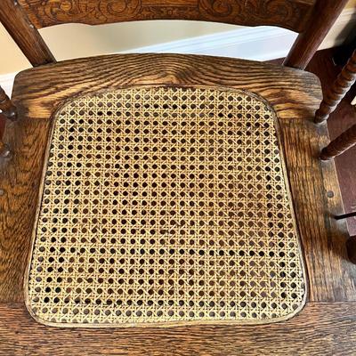 Pressed Back & Rattan Seat Arm Chair (DR-RG)