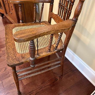 Pressed Back & Rattan Seat Arm Chair (DR-RG)