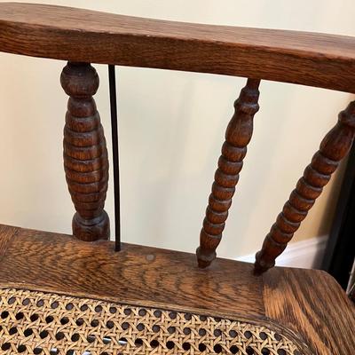 Pressed Back & Rattan Seat Arm Chair (DR-RG)