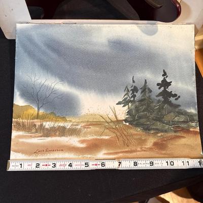 Original watercolor by M Cooper and Lois Emerson with large picture