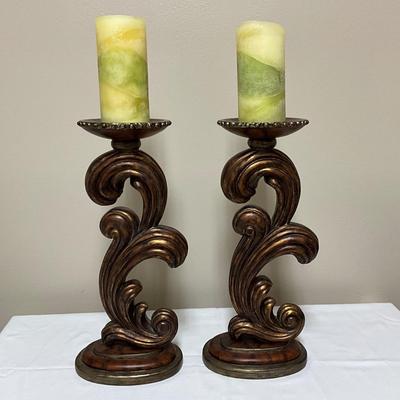 Pair of large 16” candle holders