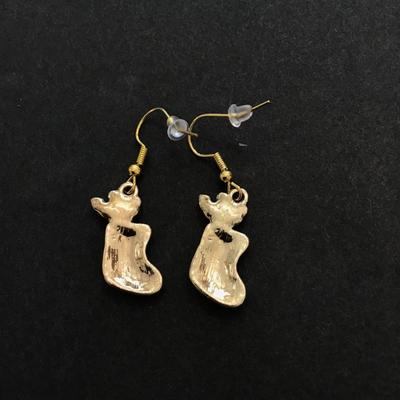 Christmas stocking dangle earrings