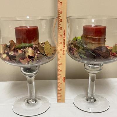 2 Large Decorative vases with candles