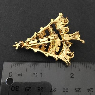 Beautiful enamel multicolored crystal rhinestone Christmas tree brooch very nice very beautiful