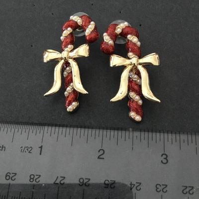 Beautiful super cute sugar fix candy, cane statement earrings