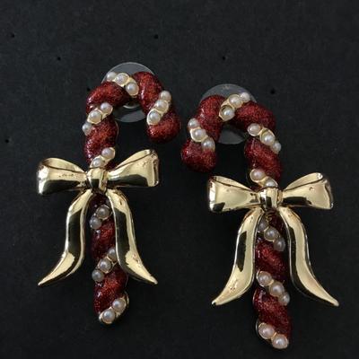Beautiful super cute sugar fix candy, cane statement earrings
