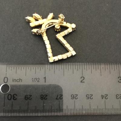 Beautiful, art deco, crystal rhinestone, Rudolph, the red nose, reindeer, brooch