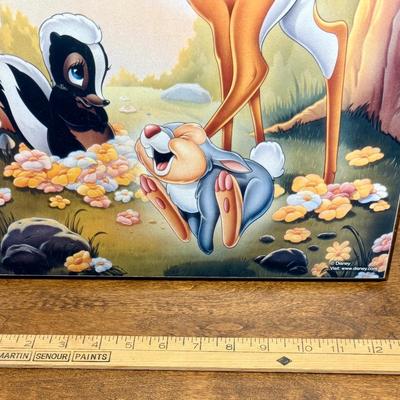 Sale Photo Thumbnail #120: Poster for the Bambi Movie, mounted on MDF board for hanging on the wall. Approx. 20" x 13". Great condition.
