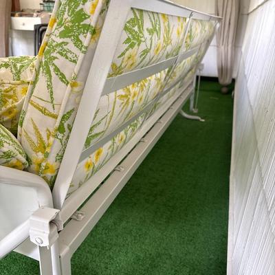 1950s aluminum glider sofa