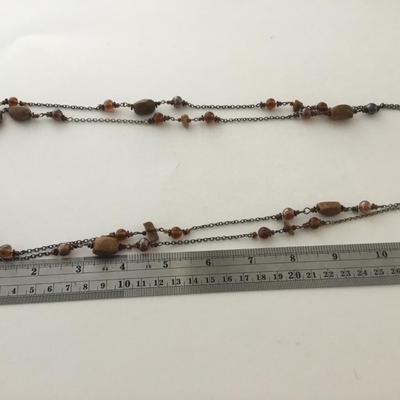 Unmarked brown unique beaded fashion necklace