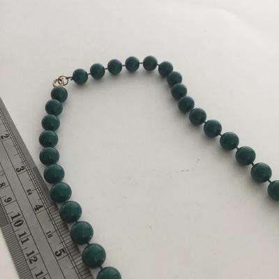 Blue green beaded fashion necklace