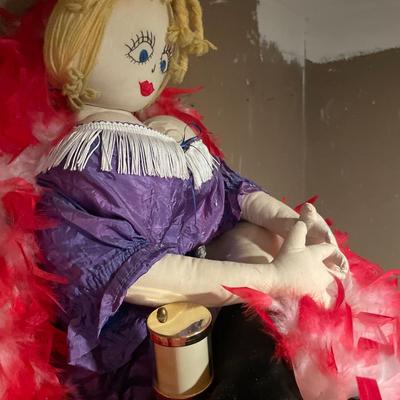 Stuffed Vegas Showgirl and feather boa