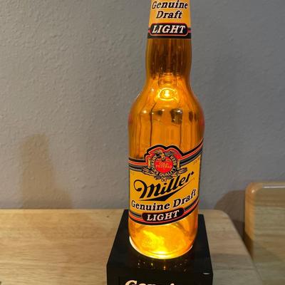 Miller Light lighted beer bottle display