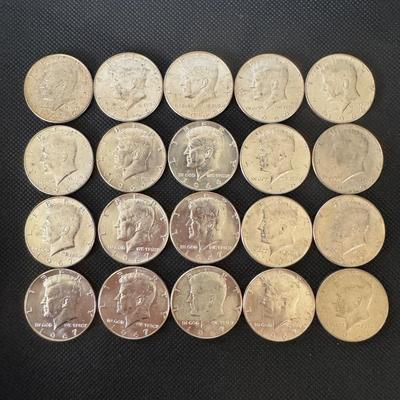 Full Roll (20) Kennedy Half Dollars (1966-1967)