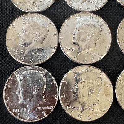 Full Roll (20) Kennedy Half Dollars (1966-1967)