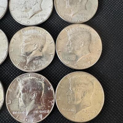Full Roll (20) Kennedy Half Dollars (1966-1967)