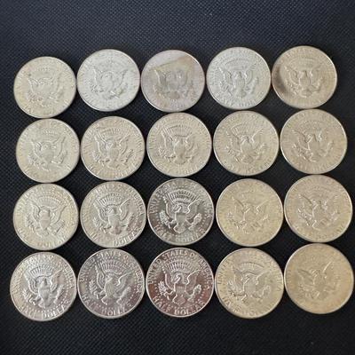 Full Roll (20) Kennedy Half Dollars (1966-1967)