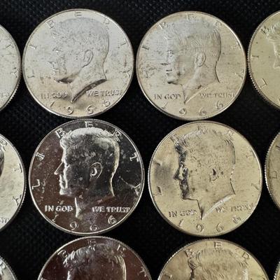 Full Roll (20) Kennedy Half Dollars (1966-1967)