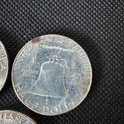 Lot (5) Franklin Half Dollars - 1958