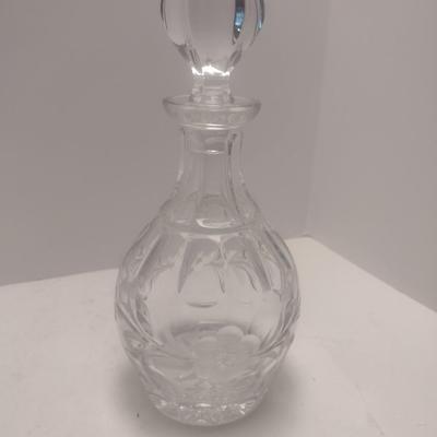 Crystal Etched Glass Liquor Decanter