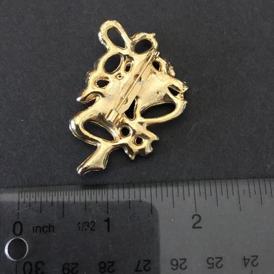Vintage Christmas enamel bell brooch